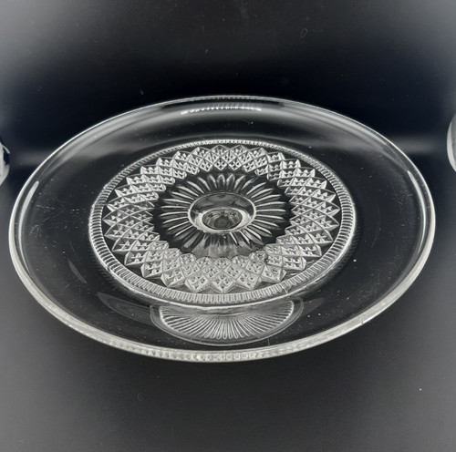 Clear glass cake stand 5cm - glass, 21.5cm
