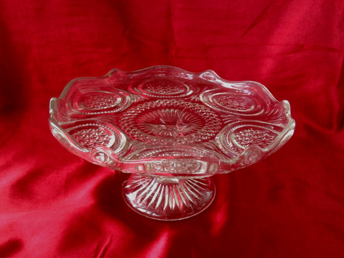 Vintage glass pedestal cake - vintage,