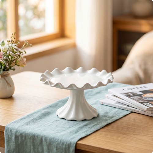 Cake stand white pedestal - stand,