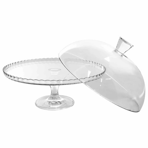 Large glass cake stand lid - stand,