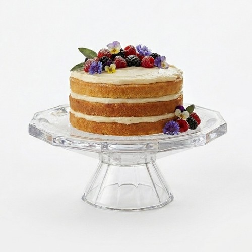 Crystallin clear glass cake - clear,