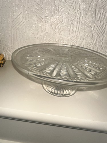 Cake tart glass pedestal stand - glass,