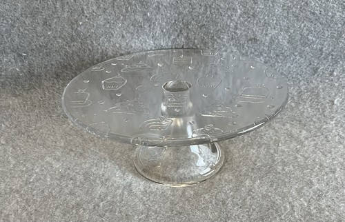 Small clear etched glass - etched,